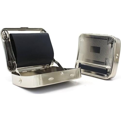 Metal Automatic Cigarette Smoking Tobacco Roller Rolling Machine 1 Pcs 70 MM Silver Box Case Drop Shipping