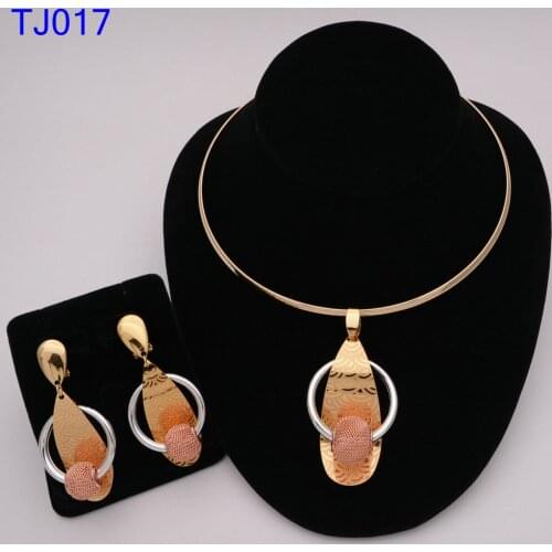Fashion African Jewelry Sets Women Costume Nigerian Wedding Jewelry Brand Dubai Gold color Jewelry Set party