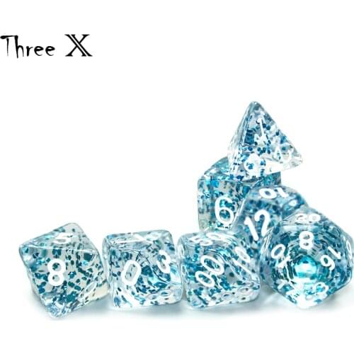 Dnd Rpg TRPG 7pc/lot Glitter Powder Amazing Effect dice set D4,6,8,10,10%,12,20 for Boardgame,educational game pieces