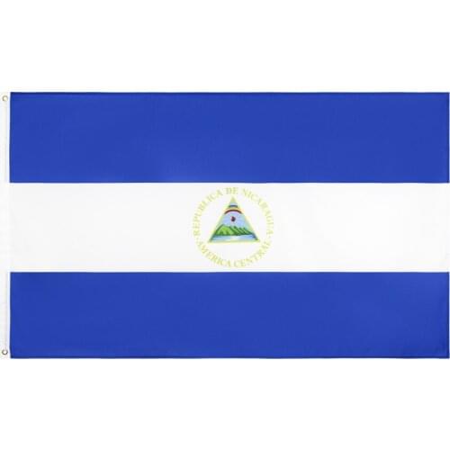 Nicaragua National Flag Football Banner Polyester Flag 90*150cm For Festival Home Garden Decoration Party Supplies