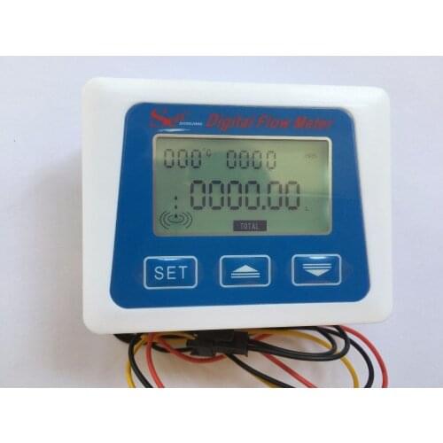 New Arrival) LCD Display Digital Meter Temperature Measuring Flow Senosr Total Liter Gal New from ZJ-LCD-M Model