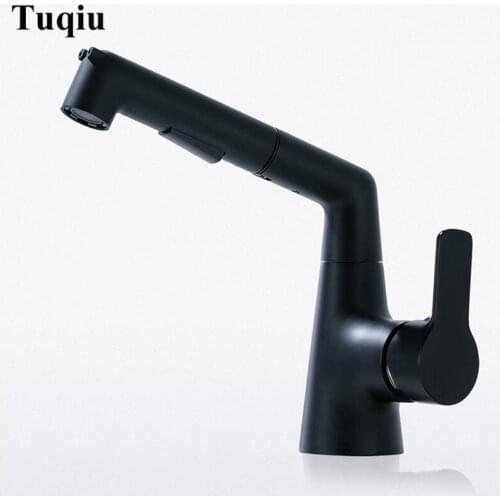 New Arrival River Horse Design Bathroom Pull Out Basin Faucet Brass Faucet Sink Mixer Tap Hot and Cold Basin Lavatory Faucet
