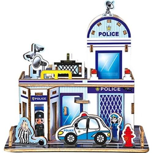 New Hand Made DIY House 3D Three Dimensional Puzzle Wooden Childrens Puzzle Toy