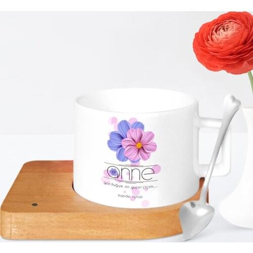 Personalized Mother Meaning Wood Altlıklı Ceramic Cup-10