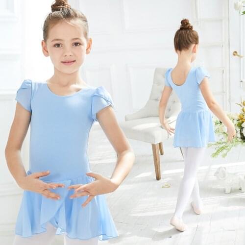 Ballet dress dance dress gymnastics leotard short sleeve cotton leotard chiffon ballet skirt girls ballet dress ballerina dance