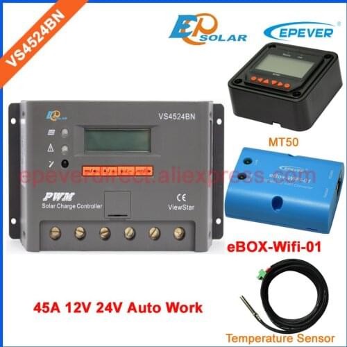 MT50 Remote Meter Wifi BOX connect adapter VS4524BN 45A 45amp 12V 24V Auto Work temperature sensor solar portable controller