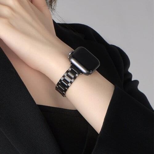 Women Watchbands For Apple Watch 6 Band SE Strap 44mm 40mm Slim Stainless Steel Bracelet For Applewatch 3 42mm 38mm iWatch 5 4