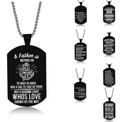 Family Gifts Dog Tag Pendant Necklace No Matter How Old I Get Military Necklace Stainless Steel Jewelry Fathers Day Presents