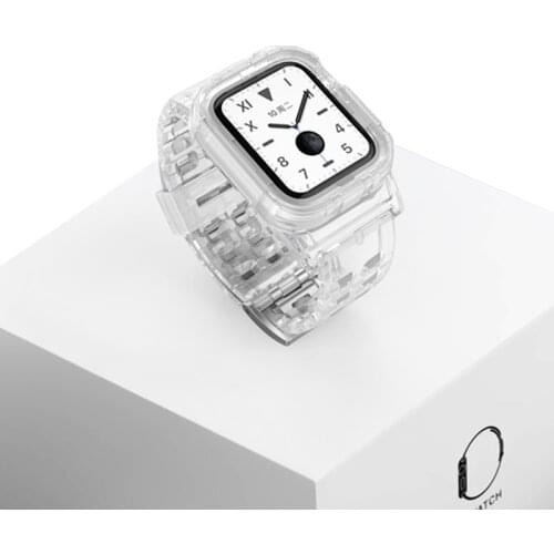Transparent Sport Strap for Apple Watch band 42mm/44mm iWatch Series 5 4 3 2 silicone bracelet watchband for apple watch 5/4/3/2