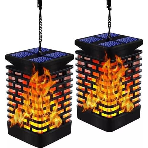 Solar Flame Light Hanging Lantern Retro Simulation Dynamic Flame Solar Garden Lights Decoration Lamp For Outdoor Garden Decor