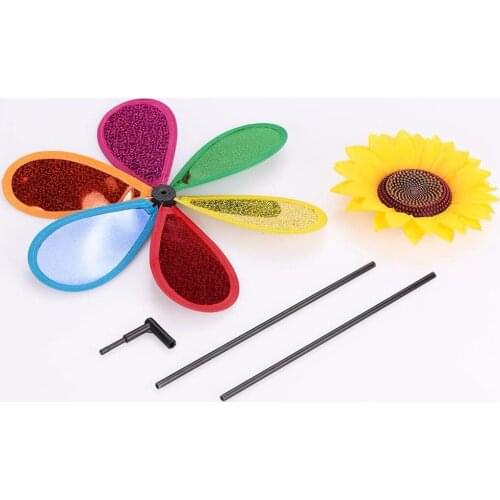 Balcony Sunflower Windmill Beautiful Wind Spinner Bright Colors Colorful