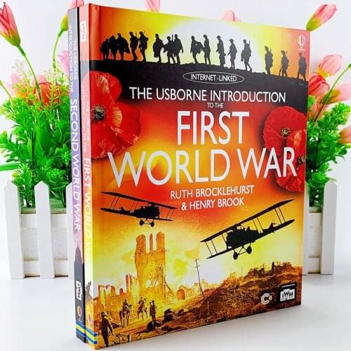 2 books THE USBORNE INTRODUCTION to the FIRST WORLD WAR SECOND WORLD WAR English Educational Picture Book kids gift hard cover