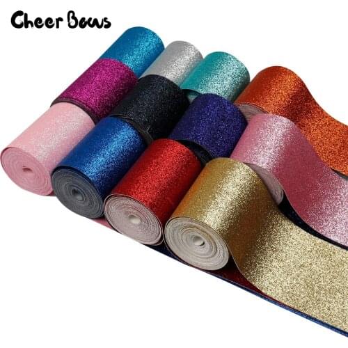2Yards DIY Fabric Glitter Ribbon Gold Ribbon 75 mm Handmade Material Gift Wrapping Ribbon DIY Decorative Accessories