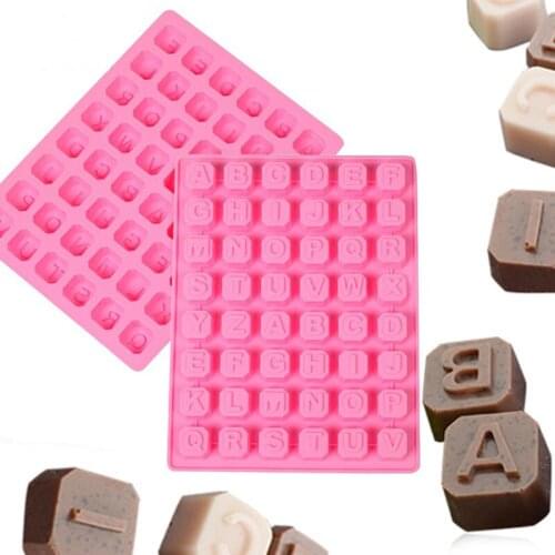 48 Letters Silicone Chocolate Mold For Baking Handmade DIY Soap Form Kitchen Ice Lattice Mould Christmas Gift Pastry Tools