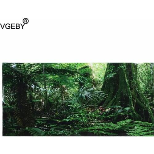 Aquarium Self Adhesive Sticker PVC Reptile Box Rainforest Background Poster Fish Tank Wall Picture Painting Decoration