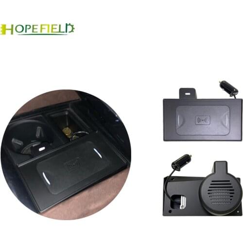 10W car wireless charger for BMW X5 F15 X6 F16 cordless phone charging panel drink holder for iphone 11 mount charging tray box