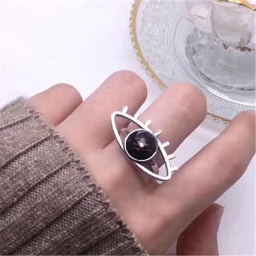 BESTLYBUY New Arrival Real 925 Sterling Silver Evil Eye Finger Rings for Women Luxury S925 Silver Lucky Jewelry Gift
