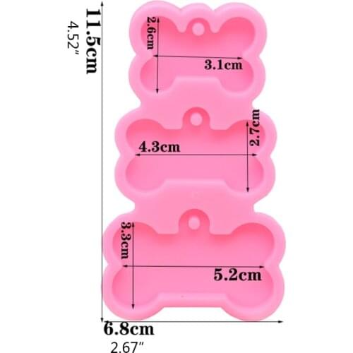3-Cavities Dog Tag Bone Shaped Keychain Epoxy Resin Mold DIY Crafts Casting Tools Charm Jewelry Silicone Mould My06 21 Dropship