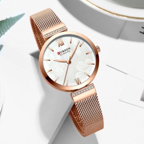 CURREN Women Watch Dress Simple Quartz Watches Ladies Wristwatch Charming Bracelet Stainless Steel Girl Clock Relogios Feminino