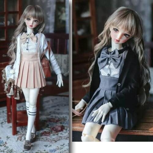 D03-P165 children handmade toy 1/3 uncle Doll clothes BJD/SD doll clothes student Shirt skirt bow 5pcs/set