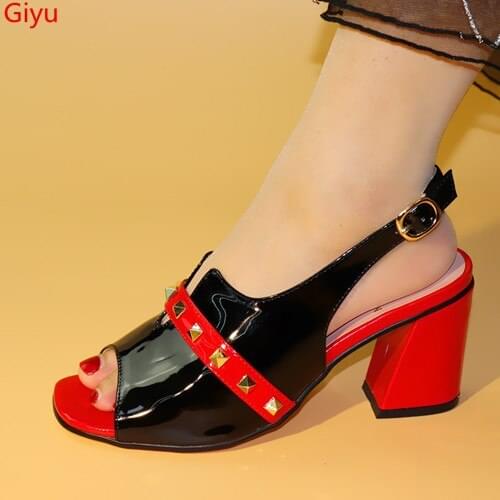 Doershow Newest Arrival African Shoes Without Bag Matching Set Italian Shoes Nigerian Summer Wedding High Sandals Shoes!SBE1-16