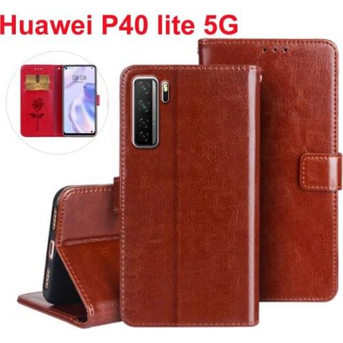 Phone Cover For Huawei P40 Lite 5G Case Flip PU Leather Wallet Stand Capa For P40 Lite 5G Fashion Protective Shell Bag Bumper