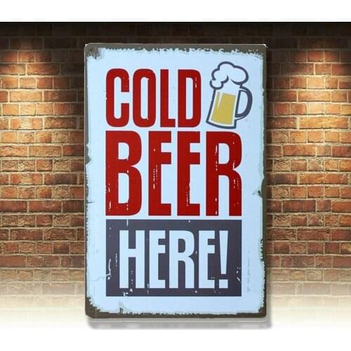 Cold Beer Vintage Tin Sign Metal Decor Metal Sign