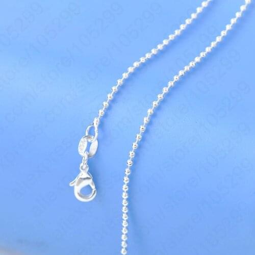 Nice 1PC Fashion Jewelry Necklace Chains 925 Sterling Silver Beads Prayer Chain+Lobeter Clasp For Pendant 16-30 Inches