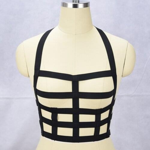 JLX.HARNESS Can Adjust body harness lingerie Spandex sexy Cage bra harness body harness Harajuku Gothic binding lingeire