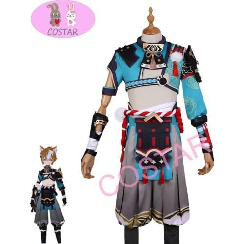 Game Genshin Impact Gorou Cosplay Costume Fashion Combat Uniforms Full Set With Ears Tail Party Role Play Clothing Custom Made