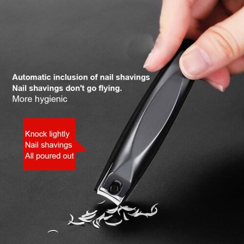 2 PCS/Set Nail Clippers Anti-splash Retractable Stainless Steel Diagonal Silver Nail Cutter Scissor Manicure Pedicure Tools