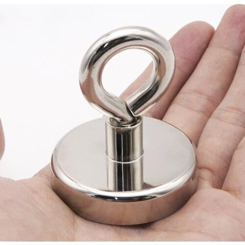 Magnetic Hook Salvage Magnets Hooks Accessories Powerful With Ring Super Suction Equipments Detachable Fishing Round Sucker