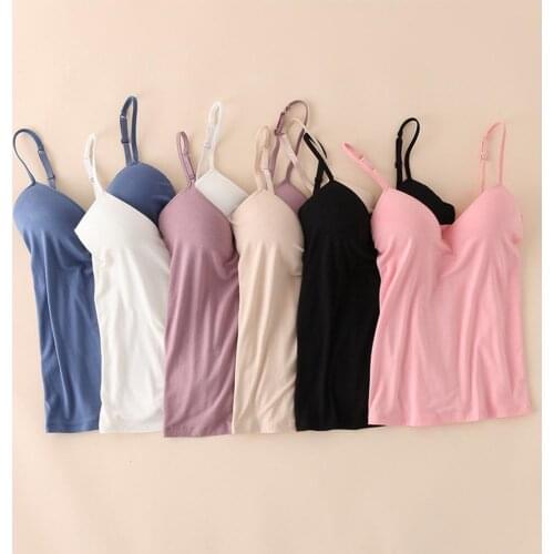 Simple Women Camis Tanks Top Sexy Sleeveless Bra Vest Tank Top Padded Bra V-Neck Camisole Strap Bustier Beach Push up Tank Top