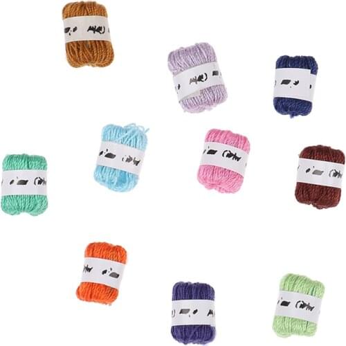 10pcs/set 1:12 Dollhouse Miniature Yarn Balls Decor Accessory Ornaments Toys