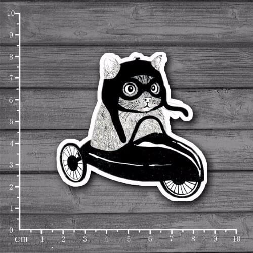 Motorized Cat Scrapbooking Stationery Sticker Decor For Ablum Scrapbookin Laptop Notebook Sticker New School Supplies[Single]