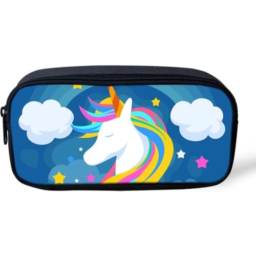 Cartoon Childrens Pencil Case Colorful Unicorn Horse Pattern Kids Pen Bags Cartoon Design Boys Girls School Supplies Mochila