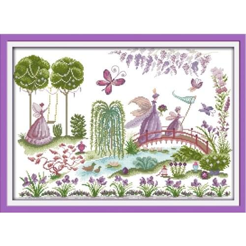 Catching butterfly cross stitch kit 14ct 11ct count print canvas stitching embroidery DIY handmade needlework