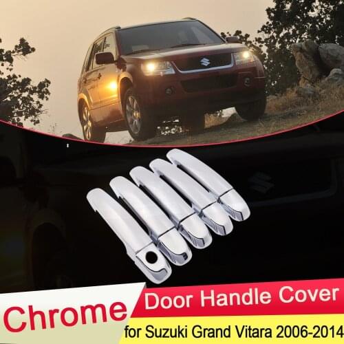 For Suzuki Grand Vitara Grand Nomade Escudo 2006~2014 Chrome Door Handle Cover Trim Catch Set Car Styling Accessories 2007 2008