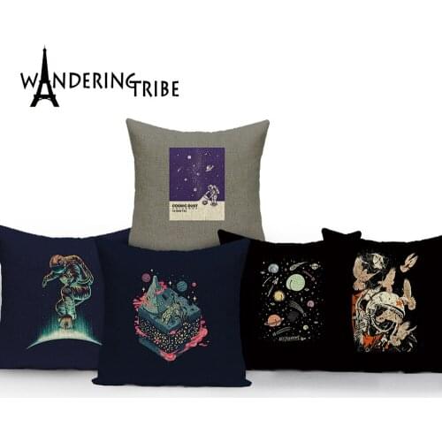 Cartoon Spacecraft Cushion Cover Astronaut Rocket Pillow Cover for Home Chair Space Decorative Pillows Cases 45x45cm Dakimakura