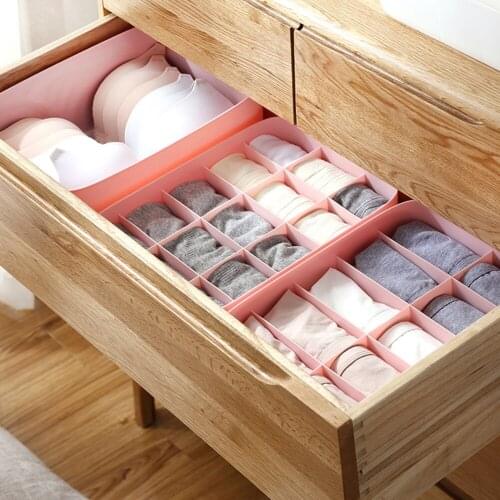 15 Grids Underwear Organizer Box Scarfs Ties Socks Bra Organizer Storage Divider Drawer Household Supplies Clothes Sorting Tools