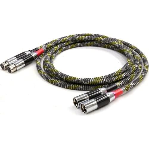 Pair QED Signature cable silver plated hifi balance audio cable wire With carbon fiber XLR connector plug