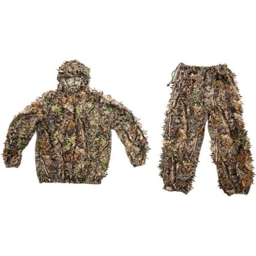 Polyester Outdoor Jungle 3D Leaf Camouflage Woodland Sniper Hunting Ghillie Suits Birdwatching Clothing