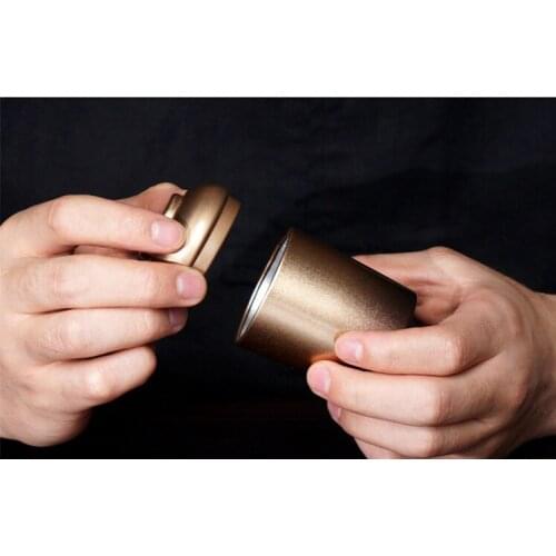 Portable tin can for tea box metal tea storage box containers titanium jar canister caddy for tieguanyin Chinese green tea