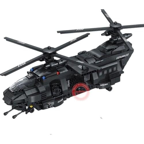 Mould King Team 1351PCS Fit City Police Building Blocks Bricks SWAT Solider Transport Helicopter Children Kid Gift Toy