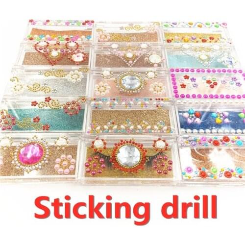 Sticking drill box Acrylic empty case wholesale false eyelash packaging box lash boxes package faux cils 25mm mink lashes