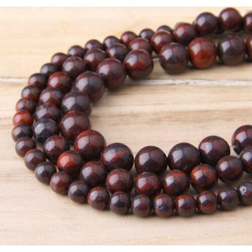 Natural Bloodstone Beads 6-12 mm Genuine Polished Red Gem Stone Round Beads For DIY Jewelry Making Bracelets & Mala Necklace