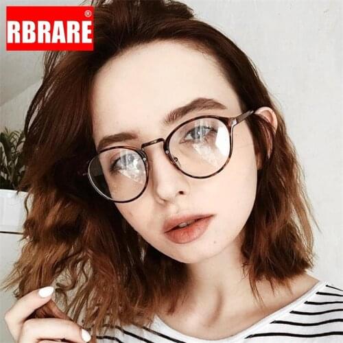 RBRARE Vintage Round Glasses Frame Women Retro Round Frame Glasses Women High Quality Transparent Lens Monturas De Lentes Mujer