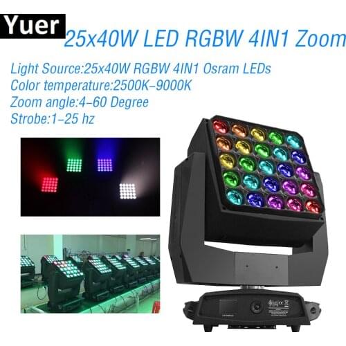 40W LED Strobe Moving Head Light DMX512 Control Zoom RGBW 4IN1 High Power Stage Light For DJ Disco Party Bar Wedding Club Lights