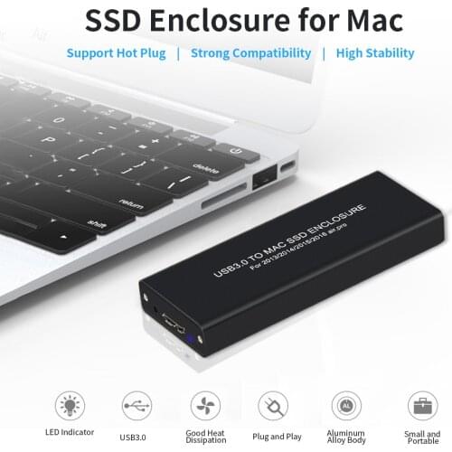 USB3.0 to Mac SSD Enclosure USB3.0 Aluminum Alloy SSD Enclosure for 2013/2014/2015 MacBook Air/Pro/Retina for Apple SSD Case Box