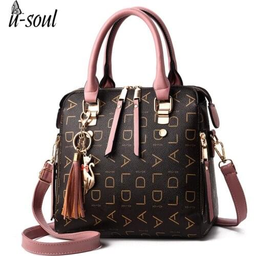 USOUL New Famous Brand Women Handbags 2021 Luxury Crossbody For Woman Fashion Design Purses Totes Soft PU Leather Shoulder Bag